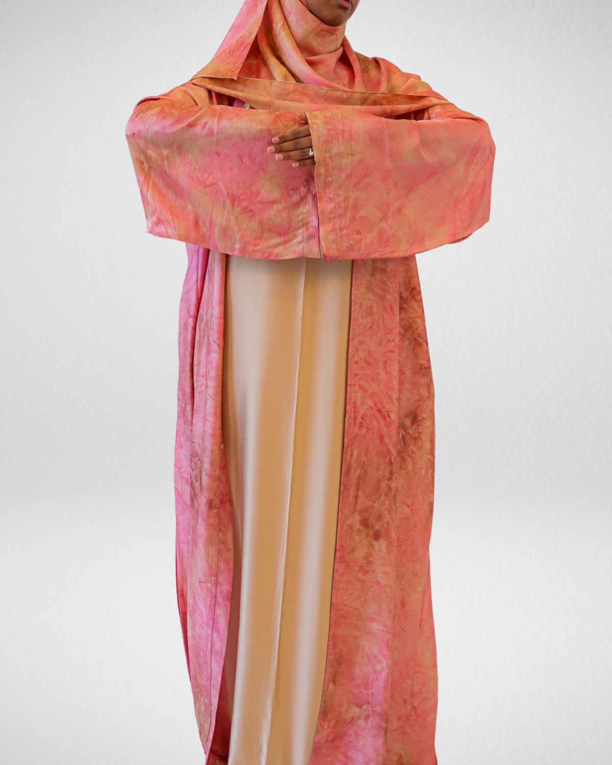 2-Tone Marble Abaya - Blossom