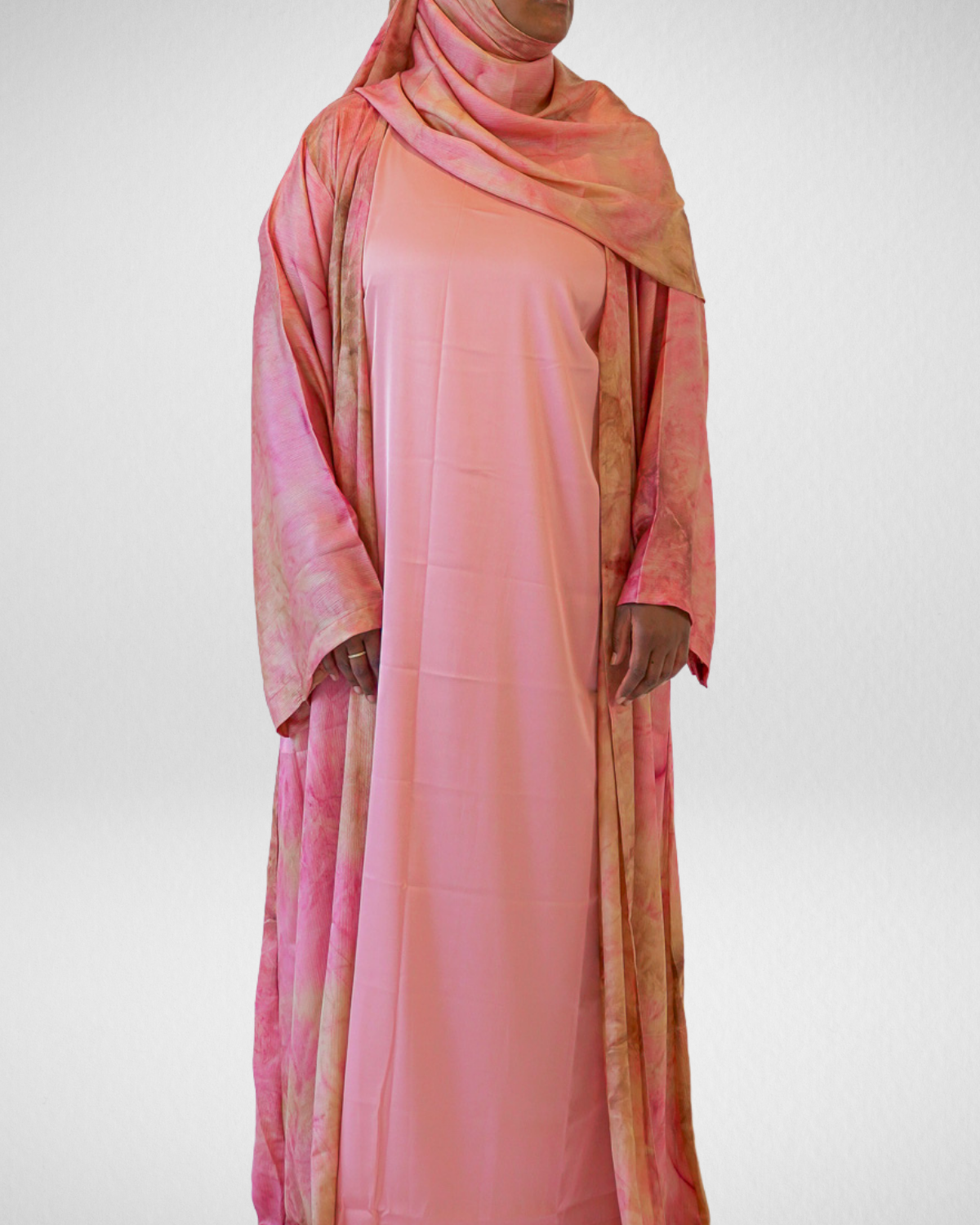 2-Tone Marble Abaya - Blossom