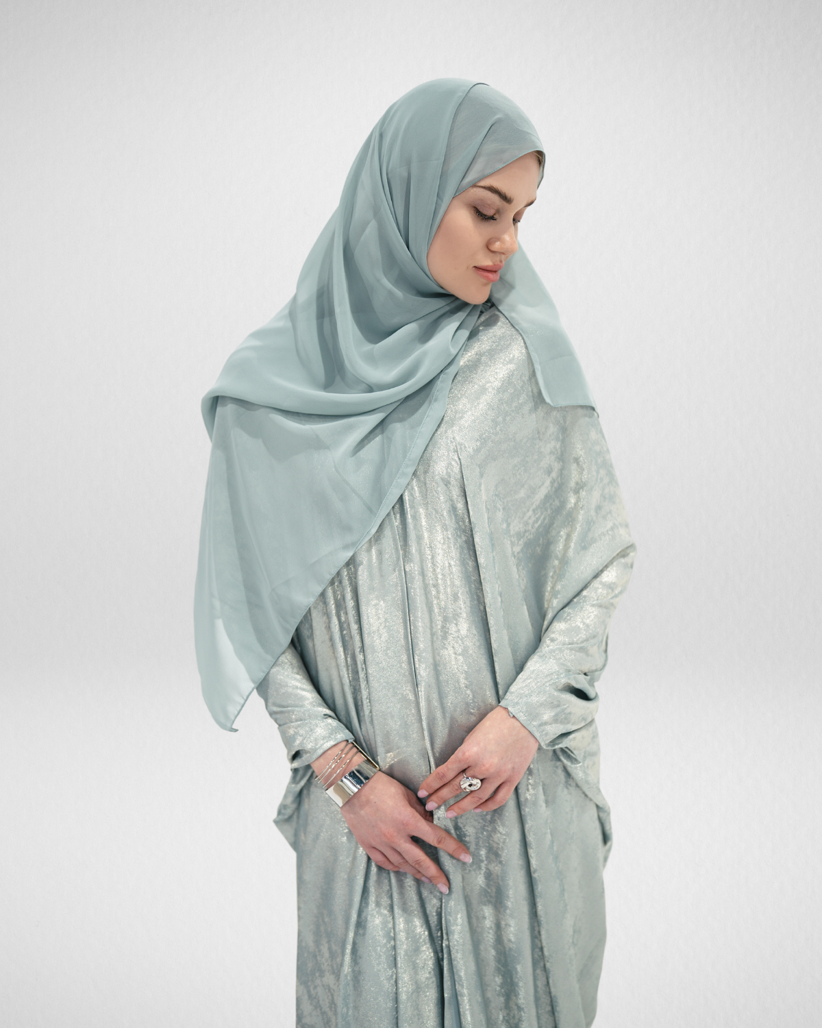 Shimmer Bisht Abaya - Sage