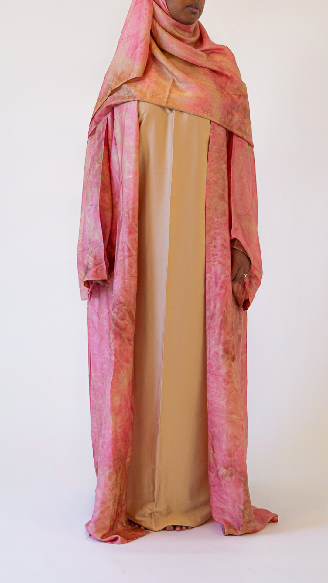 2-Tone Marble Abaya - Blossom