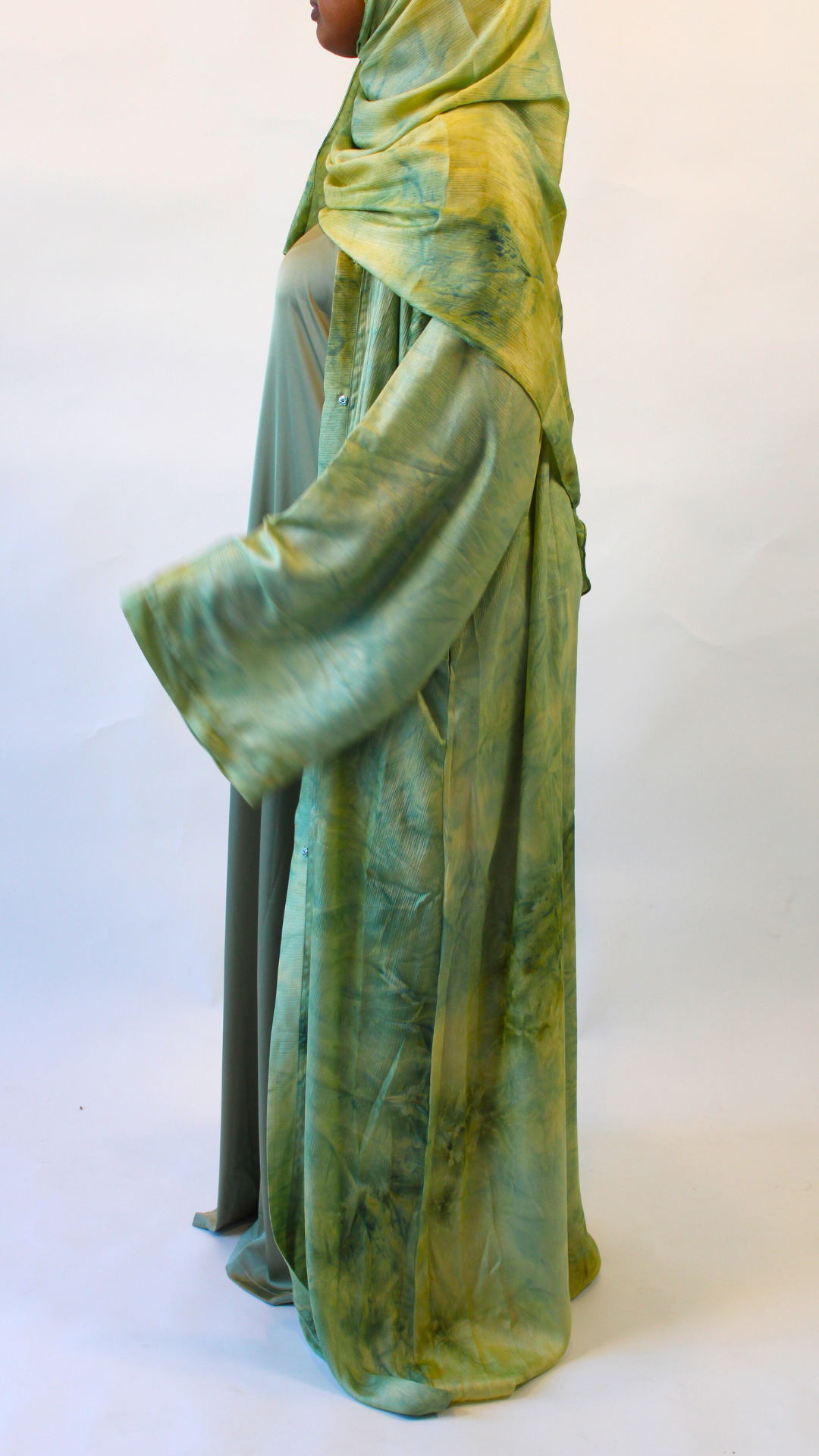 2-Tone Marble Abaya - Buttercup