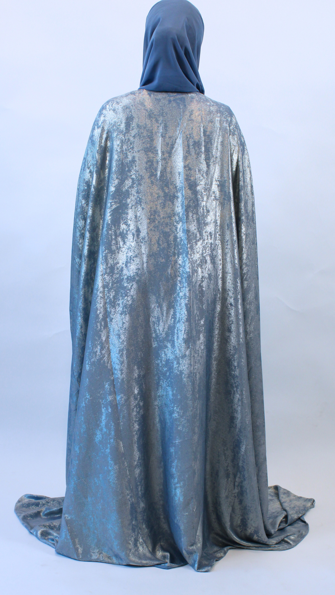 Shimmer Bisht Abaya - Light Blue