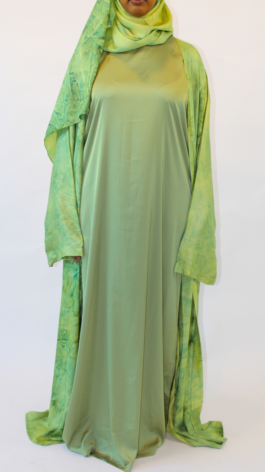 2-Tone Marble Abaya - Buttercup